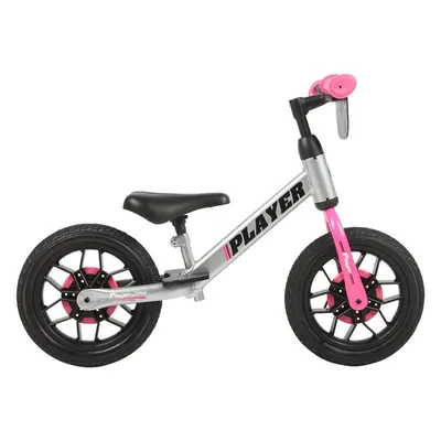 Bicicleta copii fara pedale pentru copii Qplay Roz, sa reglabila si cadru otel, roti rezistente de spuma, cu lumini LED activate de miscare, suport de picioare generos, varsta 3-6 ani