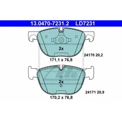 Set placute frana, frana disc ATE 13.0470-7231.2