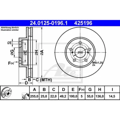 Disc frana ATE 24.0125-0196.1
