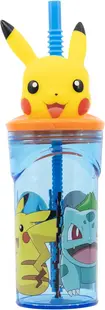 Pahar cu pai și 3D figurină Stor Pokemon - Distortion, 360 ml