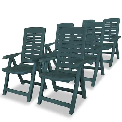 vidaXL Scaune pliabile rabatabile, 6 buc., plastic, verde