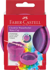 Container apa pentru pictura, simplu, Click and Go Faber-Castell, roz marmorat