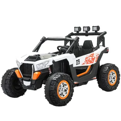 UTV electric 4x4, pentru 2 copii, Kinderauto RZR2000, 180W, 12V, echipare PREMIUM, alb