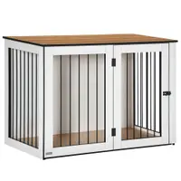 PawHut Cușcă pentru câini, Cușca pentru animale de companie pentru câini mari, Casă pentru câini, Interior, 106 x 60 x 76 cm, Stejar+Alb | Aosom Romania