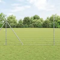 vidaXL Gard din plasă sudată pentru fixare în sol 50 x 1,5 m Argintiu