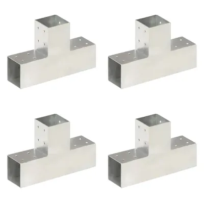 vidaXL Conectori de grindă, formă T, 4 buc, 81x81 mm, metal galvanizat