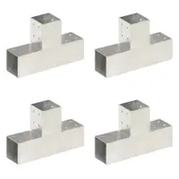 vidaXL Conectori de grindă, formă T, 4 buc, 81x81 mm, metal galvanizat