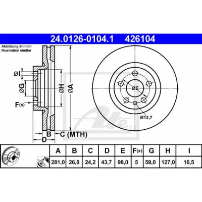 Disc frana ATE 24.0126-0104.1