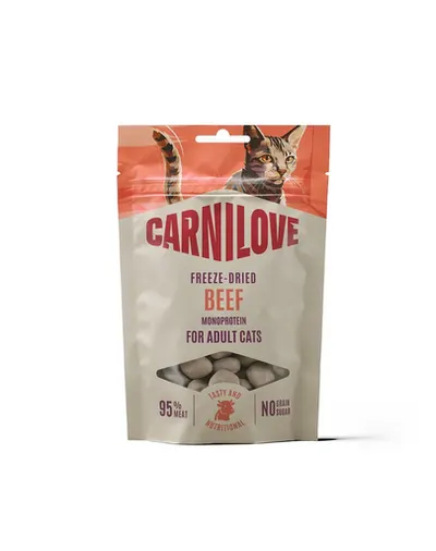 CARNILOVE Freeze-Dried Snack Beef cu iarba-mâței recompensă liofilizată pentru pisici 40 g