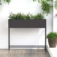 vidaXL Ghiveci ridicat pentru grădină Negru 100 x 26 x 82 cm Oțel