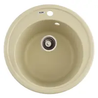FCB-510SI/1, Chiuveta de bucatarie din granit cu cuva rotunda, seria SUN, Ivory, 510x200 mm, FLOW