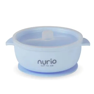Bol din silicon cu capac Nurio - Albastru