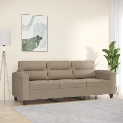 Gossi canapea cu 3 locuri, gri taupe, 180 cm, tesatura microfibra