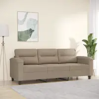 Gossi canapea cu 3 locuri, gri taupe, 180 cm, tesatura microfibra