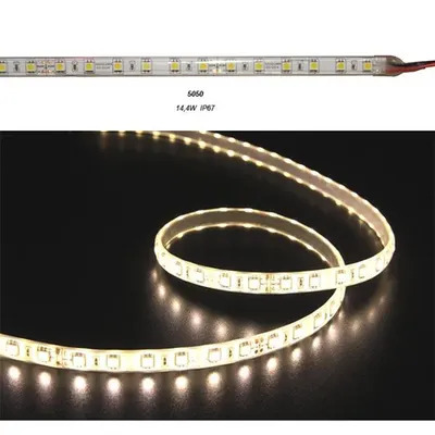 Banda LED 14.4W 24V IP67 5050 24V DC lumina rece 5050