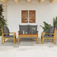 Gossi set mobilier de gradina cu perne, 4 piese, lemn masiv de acacia
