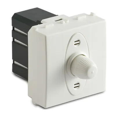 Dimmer pentru sarcina inductiva, 2 module, cu buton comutator, compatibile cu filtru RFI, 100-500W/230V~ AC, alb
