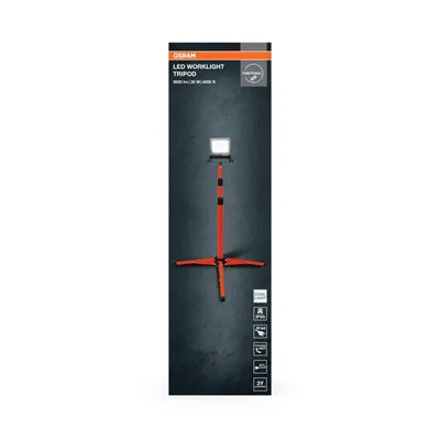Proiector LED (lampa de lucru) cu stativ OSRAM Worklight Tripod, 30W,220-240V, 2700 lm, lumina neutra(4000K), IP65/IK06/IP44, in