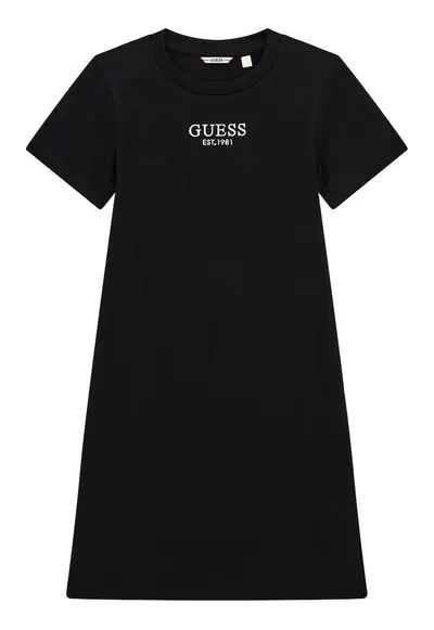 Rochie din amestec de bumbac cu logo - Negru