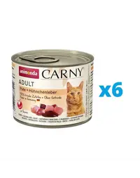 ANIMONDA Carny Adult Hrana umeda pentru pisica, cu curcan si ficat de pui 6 x 200 g
