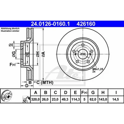 Disc frana ATE 24.0126-0160.1