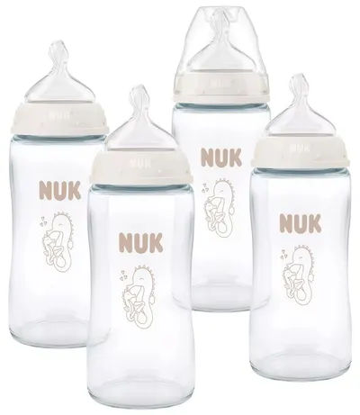 Set de sticle din sticlă NUK First Choice + - 4 piese, 240 ml, mărimea M