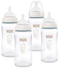 Set de sticle din sticlă NUK First Choice + - 4 piese, 240 ml, mărimea M