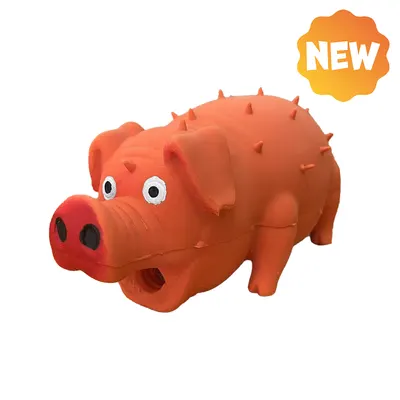 Jucarie porc latex Uniq Orange 21 cm