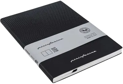 Agendă Pininfarina Flexi - Negru, rânduri largi, hârtie de piatră