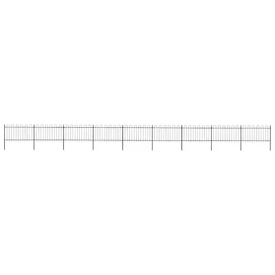 vidaXL Gard de grădină cu vârf circular din oțel 1506x100 cm, negru