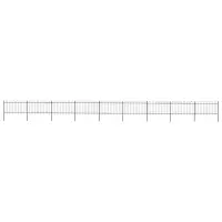vidaXL Gard de grădină cu vârf circular din oțel 1506x100 cm, negru