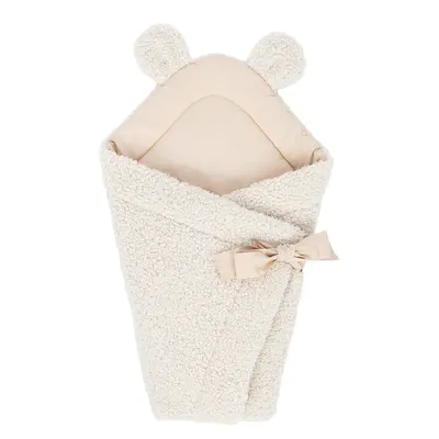 Păturică de înfășat crem din sherpa 35x65 cm – Meowbaby