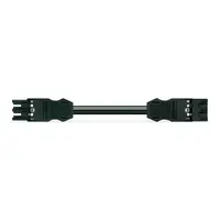 pre-assembled interconnecting cable; Cca; Socket/plug; 3-pole; Cod. A; 1 m; 1,50 mm²; black