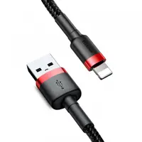 Cablu Date si Incarcare USB-A - Lightning Baseus Cafule, 18W, 0.5m, Rosu CALKLF-A19