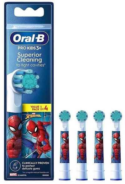 Capete de rezervă Oral-B - EB10S Spider-Man, 4 bucăți, multicolor