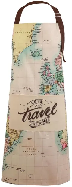 Șorț de gătit de designer i-Total - Old Map, impermeabil