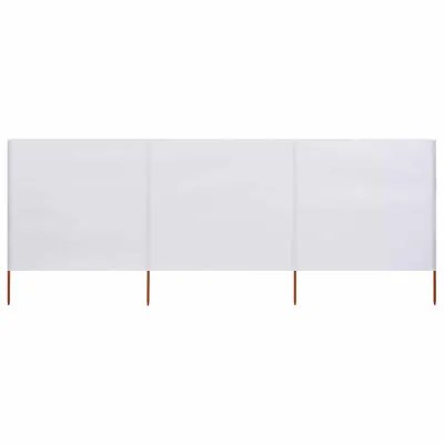 vidaXL Paravan anti-vânt cu 3 panouri, nisipiu, 400 x 160 cm, textil