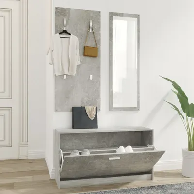 Gossi set pantofare 3 in 1, gri beton, lemn prelucrat