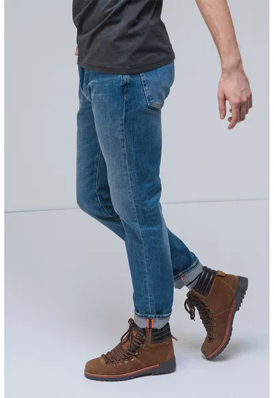 Blugi slim-fit Vintage - Albastru melange