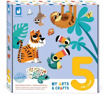 Set creativ Janod - Autocolante si decoratiuni pentru copii de 5 ani