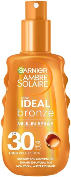 Garnier Ambre Solaire Lapte cu protecție solară Ideal Bronze, SPF30, 150 ml
