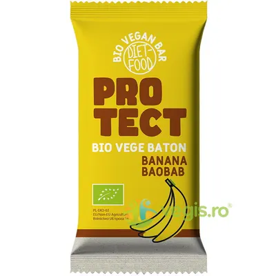 Baton cu Banane si Baobab Protect Ecologic/Bio 35g