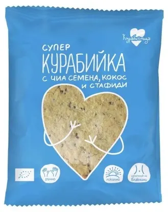 Bio super fursec cu chia, cocos și stafide, 60 g, Kurabijnica