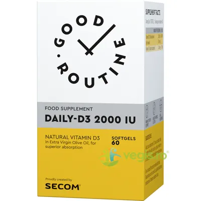 Vitamina D3 2000IU Daily 60cps moi Secom,