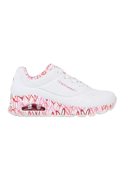 Pantofi sport de piele ecologica Loving Love - Rosu/Alb/Roz
