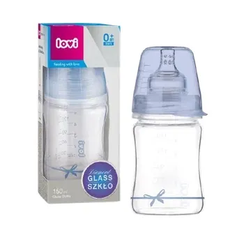 Lovi Biberon Sticla Diamond Glass Baby Shower – 150ml Baieti