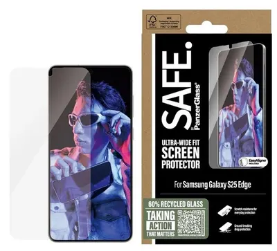 Protector de sticlă SAFE - Ultra Wide Fit, Galaxy S25 Edge, transparent