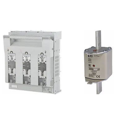 Pachet Protectie Circuit Trifazat: Soclu Siguranta Fuzibila NH3 3P (M10/M10), Siguranta Fuzibila NH3C gG 355A 500V