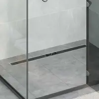 vidaXL Scurgere pentru duș cu capac din sticlă și sifon de 360° 100 cm