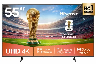 Televizor smart Hisense - 55A6Q, 55'', DLED, UHD 4K AI, HDR10+, DTS Virtual 2x10W, negru